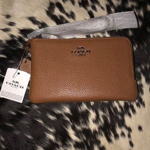 Coach Pebble Double Small Wristlet